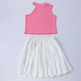 thumbnail image 6 of Toddler Girl Outfit Baby Cotton Sleeveless Top Paired With Embroidered White Pleated Skirt Set Kids Clothes Girls Pink 6 Years-7 Years, 6 of 7