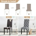 thumbnail image 4 of Dining Room Chair Covers Set of 8, Stretch Geometric Parsons Chair Slipcovers Spandex Removable Washable Kitchen Chair Protector Cover for Dining Room, Hotel, Ceremony (Gray+White), 4 of 6