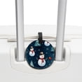 thumbnail image 3 of Christmas Snowman Set of 2pcs PU Leather Round Suitcase Tags with Privacy Cover and Name ID Tag - Ideal for Travel Luggage, Handbags, Backpacks, School Bags, 3 of 6
