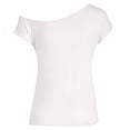 thumbnail image 6 of iHengLiXing Boat Neck Off Shoulder Tops for Women Women's Casual Off Shoulder Tops Short Sleeve T Loose Summer Blouse Shirt White XXL, 6 of 8