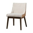 thumbnail image 2 of Iken Side Dining Chair Set of 2-Curved Panel Back-Walnut Brown Wood-Beige, 2 of 6
