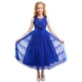 thumbnail image 5 of IBTOM CASTLE Girls Flower Vintage Lace Princess Long Dress for Kids Tulle Pageant Formal Party Wedding Floor Dance Evening Gown 12-13 Years Blue, 5 of 8