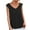 Black, variant on Womens Clothes under $5.00 Clothing Fashion Women Summer Sleeveless Solid Color V-Neck Lace Casual Blouse Tops