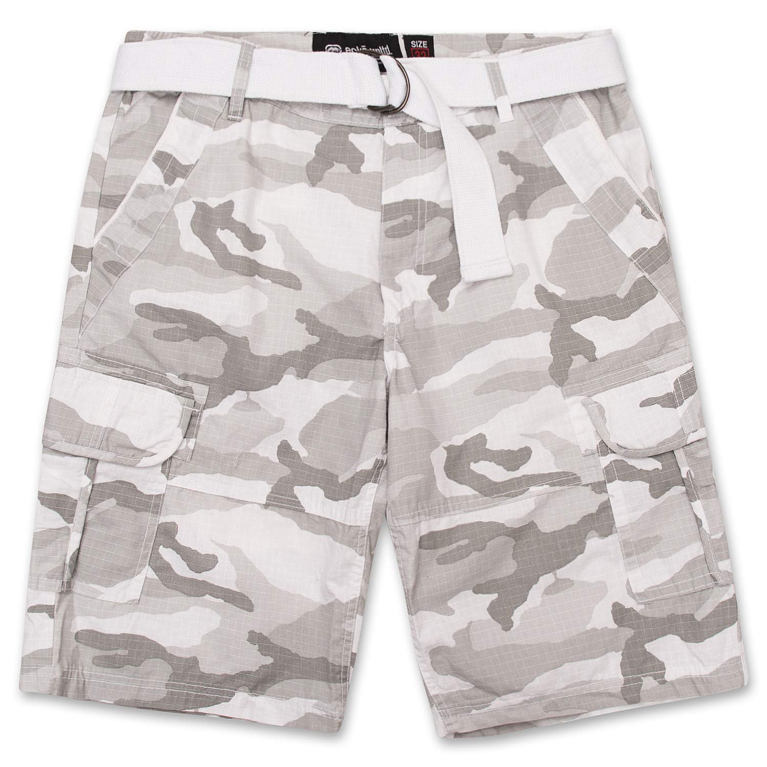 Twill Shorts by ECKO Gripper White Camo 