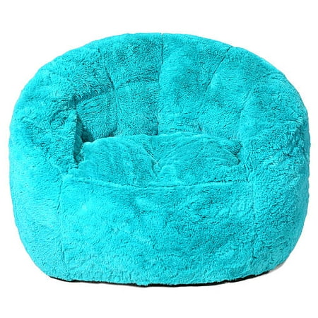 Faux Fur Bean Bag Chair Teal