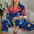 thumbnail image 4 of Goofa Colorful Excavator Printed Women’s 2 Piece Pajama Set Super,Pajamas Women's Long Sleeve Sleepwear Soft Button Down Loungewear Pjs Lounge Set Nightwear-X-Large, 4 of 9