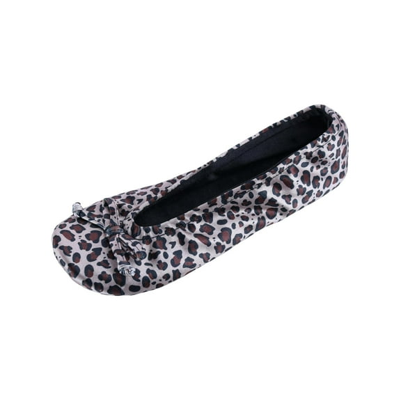 CTM  Satin Ballerina Slipper House Shoe (Women)