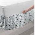 thumbnail image 2 of Woodland Bed Skirt, Silhouettes of Birds on Birch Trees Forest Inhabitants Nature Scene, Elastic Bedskirt Dust Ruffle Wrap Around for Bedding Decor, 4 Sizes, Baby Blue White, by Ambesonne, 2 of 2