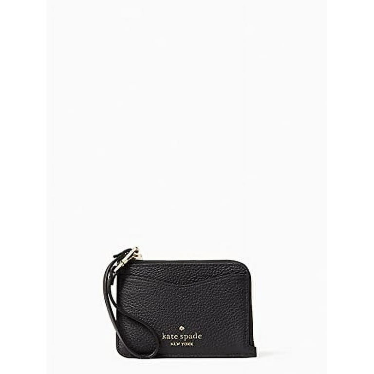 Kate Spade NY Leila Leather Card Holder Wristlet, Black