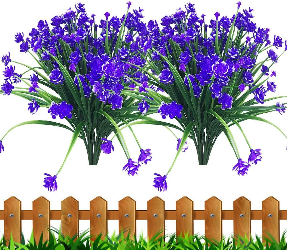 SEELOK 10 Bundles Artificial Flowers Faux Greenery Shrubs Plants for Garden Window Cemetery Decor