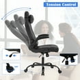 thumbnail image 4 of PC Gaming Chair Ergonomic & Adjustable Office Desk Chair Leather Reclining Computer Chair with Flip Up Arms Headrest for Adult Teen, Grey, 4 of 9