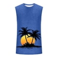 thumbnail image 4 of BRGZLK Mens Sleeveless Tank Tops Summer 2026 Daily Vintage Hawaiian Palm Tree Summer Round Neck Loose Fit Sleeveless Pullover Tank Top for Outdoor Blue S, 4 of 5