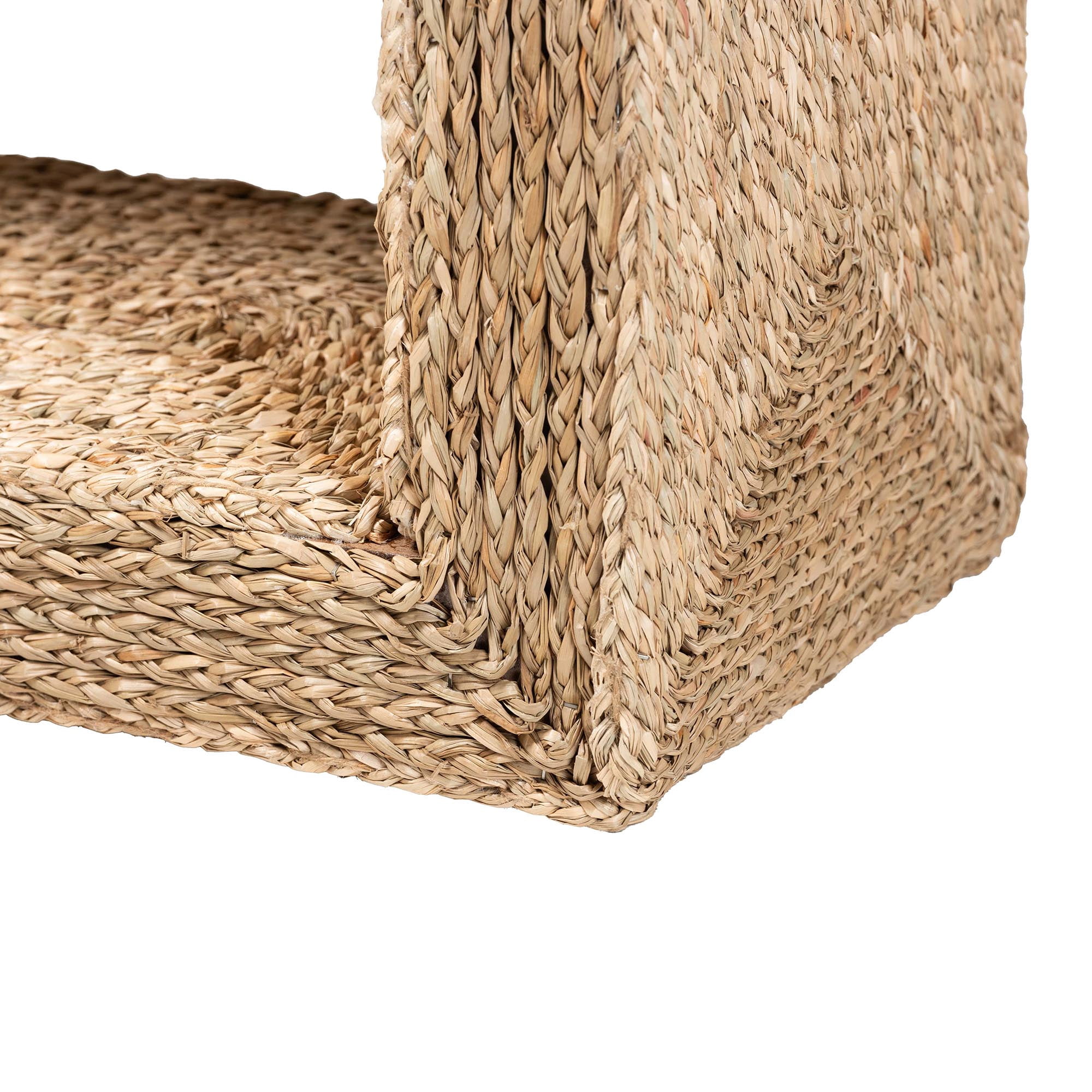 bali & pari Adonica Modern Bohemian Natural Brown Seagrass and Wood End Table