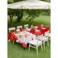 thumbnail image 3 of Outdoor Tablecloth with Umbrella Hole and Zipper, Red Santa Christmas Rectangle Table Cloth 60x120 Inch Waterproof Tablecloth, Xmas Snowflake Picnic Table Cover for Patio Camping, 3 of 7