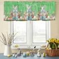 thumbnail image 6 of Valances for Windows Easter Rabbit Egg on Green Rod Pocket Short Curtain for Bathroom Living Room Bedroom Spring Tulip Butterfly 1 Panel 42x12in, 6 of 9