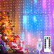 thumbnail image 1 of Cortina de luz Cadena de luz LED Cortina de luz LED Cadena de luz LED, decoración impermeable para Navidad, decoración de fiesta, iluminación interior, 1 of 8