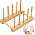 thumbnail image 1 of Versatile Bamboo Wooden Dish Rack, Eco-Friendly Kitchen Cabinet Organizer for Plates, Bowls, Cups - Easy Clean & Lightweight Design for Compact Kitchens, 1 of 6
