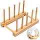 thumbnail image 1 of Estante para platos de madera de bambú versátil, organizador ecológico para gabinetes de cocina para platos, cuencos y tazas; diseño liviano y fácil de limpiar para cocinas compactas, 1 of 6