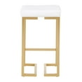 thumbnail image 5 of Midas 26" Contemporary-glam Counter Stool in Gold with White Velvet Cushion by LumiSource - Set of 2, 5 of 7