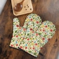 thumbnail image 5 of Pioneer Flower Floral Print Pattern Oven Mitt 2-Pack Set, Heat Resistant Kitchen Gloves, 7.7" X 12", 5 of 6