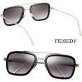 thumbnail image 2 of FEISEDY Retro 70s Aviator Sunglasses Tony Sunglasses Trendy Women Square Sun Glasses B2510, 2 of 13