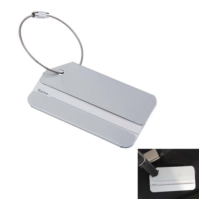 Aluminum Travel Luggage Baggage Handbag Tag (Silver)