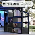 thumbnail image 6 of Aukfa Queen Metal Loft Bed with Stairs, Wardrobe, Shelves, USB Ports & LED Lights, Space-Saving Bed Frame for Adults & Kids, Black, 6 of 8