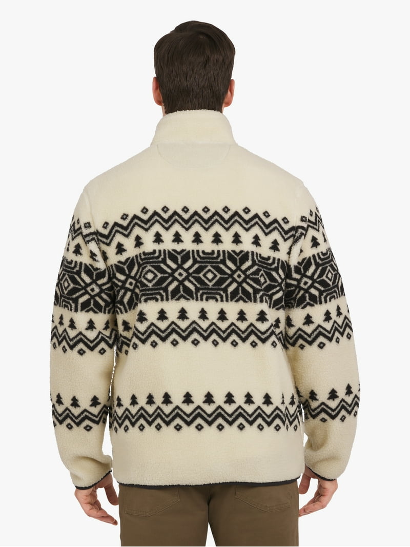 Chaps Men's & Big Men's High Pile Printed Plaid Sherpa Jacket