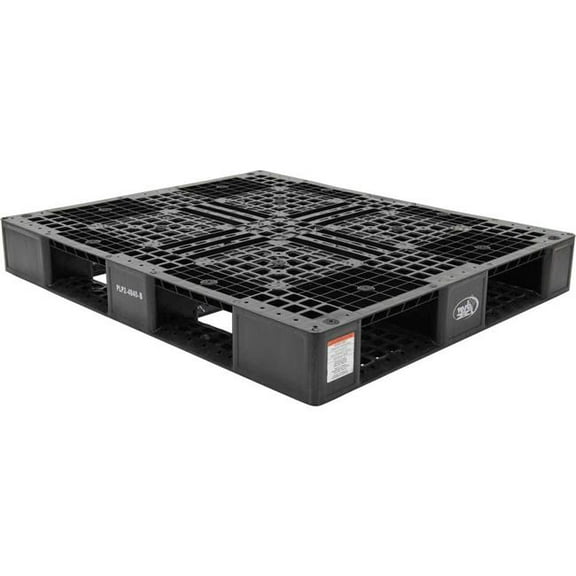 Vestil Manufacturing 239867BK 47.375 x 39.5 in. Stackable Open Deck Pallet - Plastic - 4-Way Entry - Black - 8000 lbs - Pack of 5