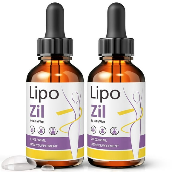 (2 Pack) LipoZil Drops – Gentle Gut & Digestive Support Formula for Balance & Wellness | Easy-to-Use Liquid for Everyday Use (60 Servings)