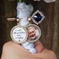 thumbnail image 4 of Wedding Bouquet Photo Holder Brooch - Circular Glass Design with Secure Clasp & Rhinestone Embellished Alloy, 4 of 8