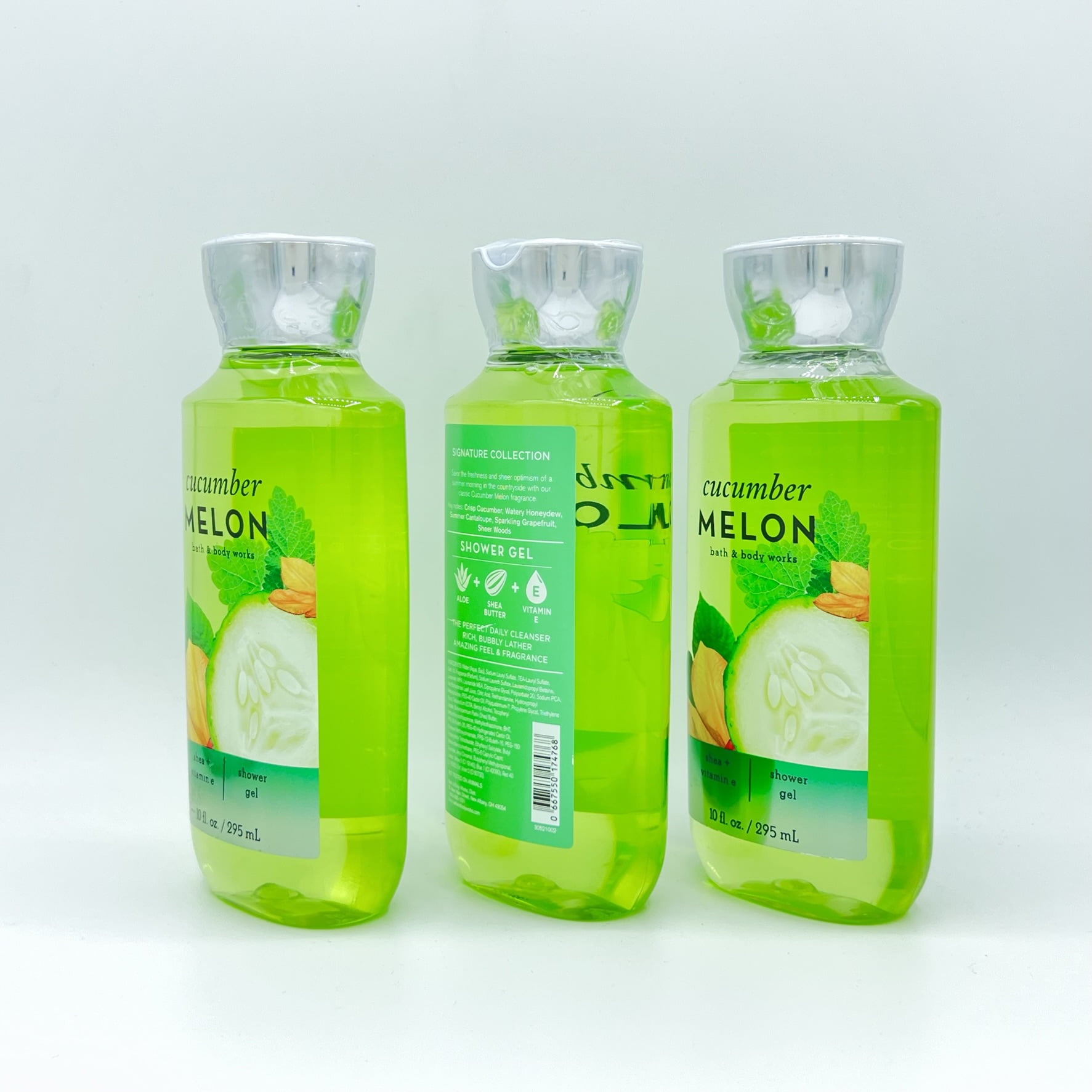 Bath & Body Works Cucumber Melon 10oz Shower Gel Pack of 3
