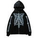 thumbnail image 1 of MHFRRA Sudadera con Capucha y Diseño Punk Oscuro para Hombre, Chaqueta con Capucha de Manga Larga y Esqueleto para Uso Informal Plata, 1 of 2