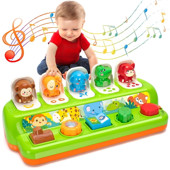 Duchong Pop Up Toys for 1 Year Old Boy Girls, Interactive Cause and Effect Learning Toys with Music & Light for Baby 6 7 8 9 10 11 12 Months, Christm