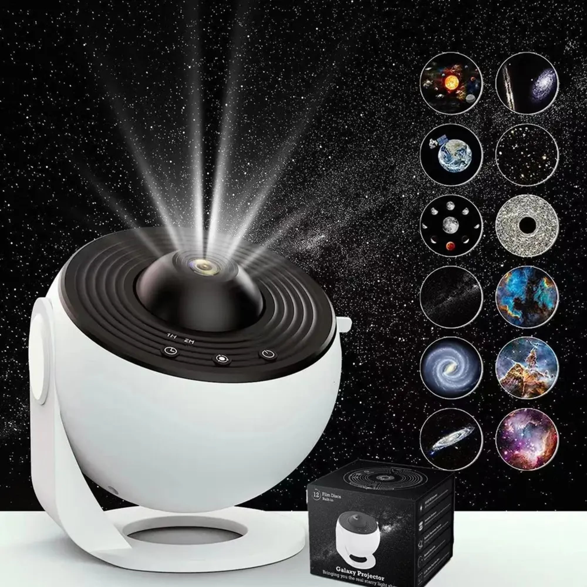 Wadan 13-in-1 Galaxy Star Projector with HD Image Discs, Rotating Sky Effects, Adjustable Brightness – Perfect for Kids’ and Adults’ Bedrooms & Home Decor
