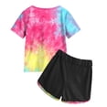 thumbnail image 4 of Toddler Girl Clothes 3T-4T Girl's Summer Cute T-Shirt and Shorts Set with Side Pockets Tie Dye, 4 of 5