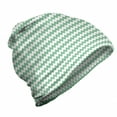 thumbnail image 1 of Mint Unisex Beanie, Zigzag Twisty Modern, Hiking Outdoors, White Jade Green, by Ambesonne, 1 of 1