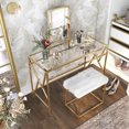 thumbnail image 6 of Davila Steel 3-Piece Vanity Set with Shelf, Champagne, 6 of 7