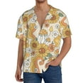 thumbnail image 3 of Gaeub Groovy Hippie Flower Mushrooms Men's Lapel Short Sleeve Shirt, Relaxed Fit Shirt, Soft and Breathable for Outdoors Party Travel - X-Large, 3 of 7