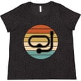 thumbnail image 3 of Inktastic Scuba Diver Retro Sunset Diving Women's Plus Size T-Shirt, 3 of 5