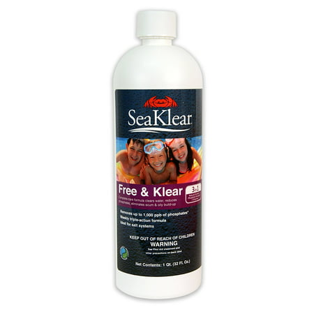 Free & Klear, 1 Quart Bottle, Triple-Action formula combines our best-in-class Natural Clarifier, Phosphate Remover & Enzymes By