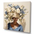 thumbnail image 2 of Designart "Beauty in African Woman's Floral Portrait" People Wall Art - Global Beige African Tribal Entryway Wall Art, 2 of 6