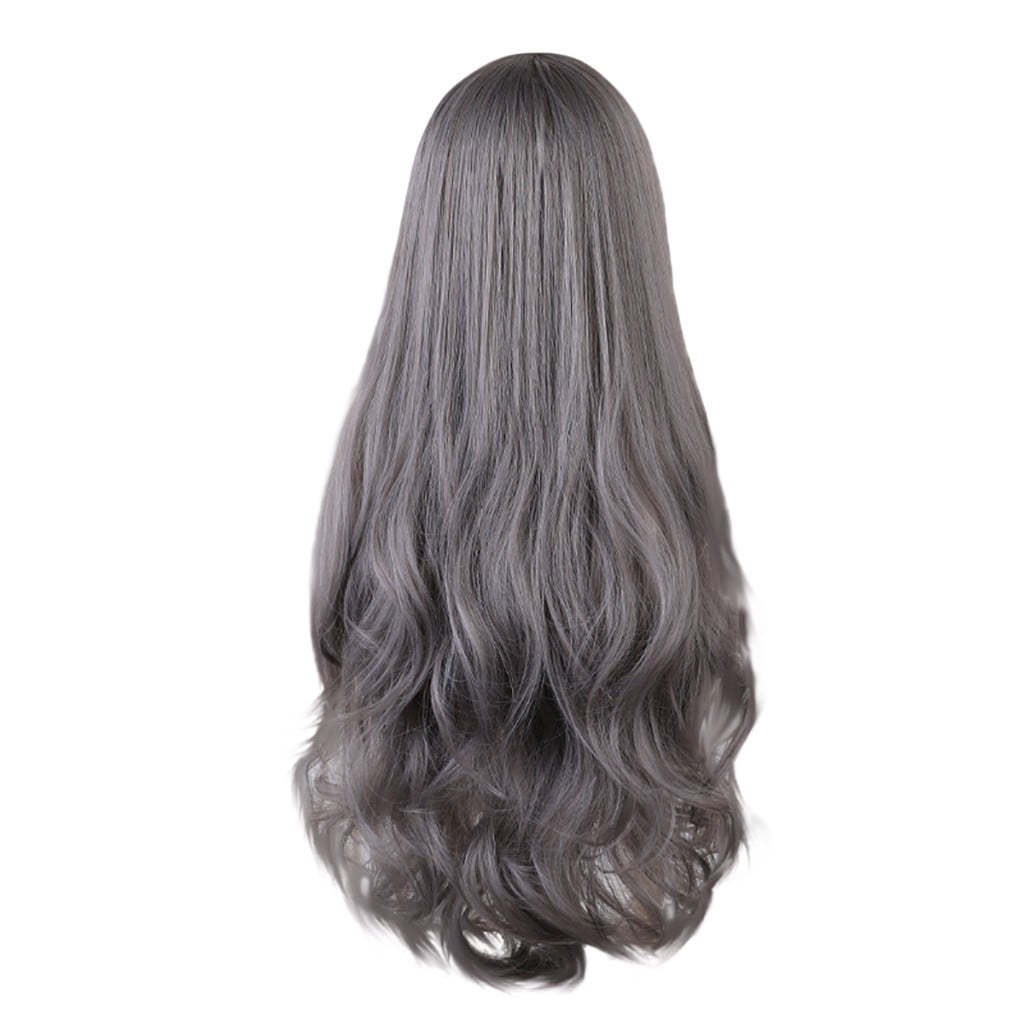 UTOURS Human Hair Wigs For Women Black Color Natural Lace Hair High Temperature Silk Thin Bangs Long Curly Rose Net Wig