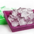 thumbnail image 3 of Ice Cube Tray, Silicone Square Ice Trays Easy Release Stackable Ice Cube Mold with Removable Lid, 24 Cavity (2 Pack, Purple), 3 of 7