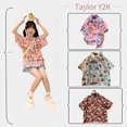 thumbnail image 2 of Camisa Sanrio Hello Kitty con estampado de dibujos animados Kawaii de manga corta, Top informal Retro a la moda para mujer Y2K Sweet Girl de verano, 2 of 4