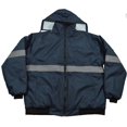 thumbnail image 1 of Enhanced Visibility Navy Blue Quilted Bomber Jacket, Small, 1 of 1