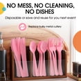 thumbnail image 6 of Exquisite Heavyweight Pink Plastic Forks, Spoons & Knives Assortment, Medium Size, 24 Count, 6 of 6