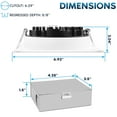 thumbnail image 7 of Luxrite 6 Inch Square LED Recessed Ceiling Light J-Box 18W 5 Color Selectable 1800LM Dimmable Wet Rated ETL 4 Pack, 7 of 7