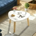 thumbnail image 6 of Modern Triangle Coffee Table - 15.75x15.75x11.81in Unique Funky Wood Coffee Tables for Living Room, Round Corner Table for Patio Office Balcony Natural(White), 6 of 6