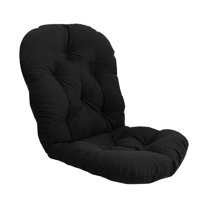 Solid Swivel Rocker Chair Cushion, 48" x 24" Black